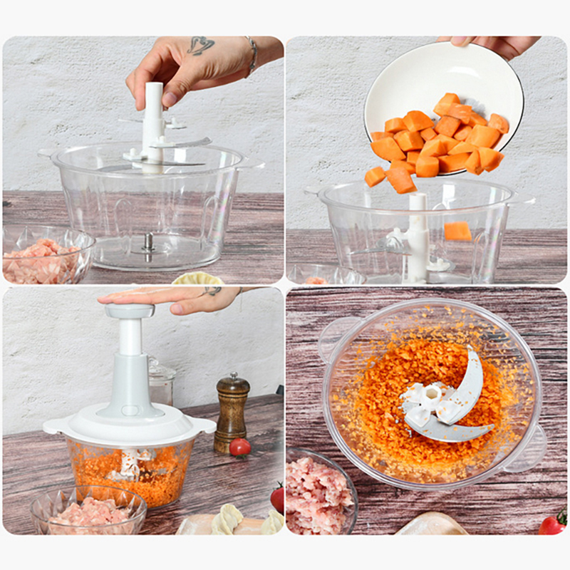 Manual Vegetable Grinder Press Type Household Garlic Meat Cutter Grinders  Whisk Stirre Kitchen Multifunction Food Processor Tool