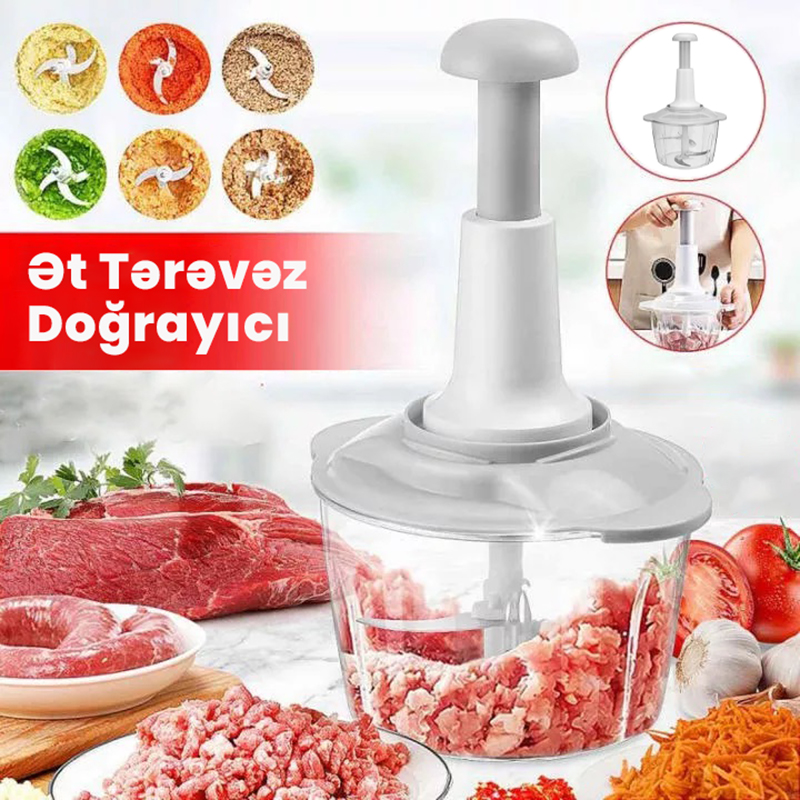 Manual Food Chopper Multifunction Manual Food Processor Press Type Kitchen  Meat Grinder Meat Cutter Whisk Stirrer For Vegetables - AliExpress