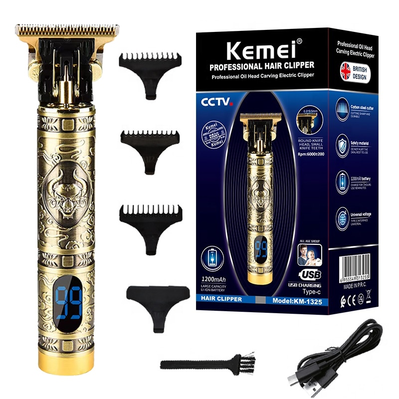 Professional Oil Head Carving Electric Clipper | Portable Cordless Trimmer  | Kemei