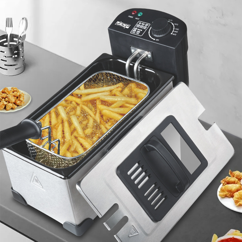 Electric Fryer with basket thermostat adjustable power 2000W