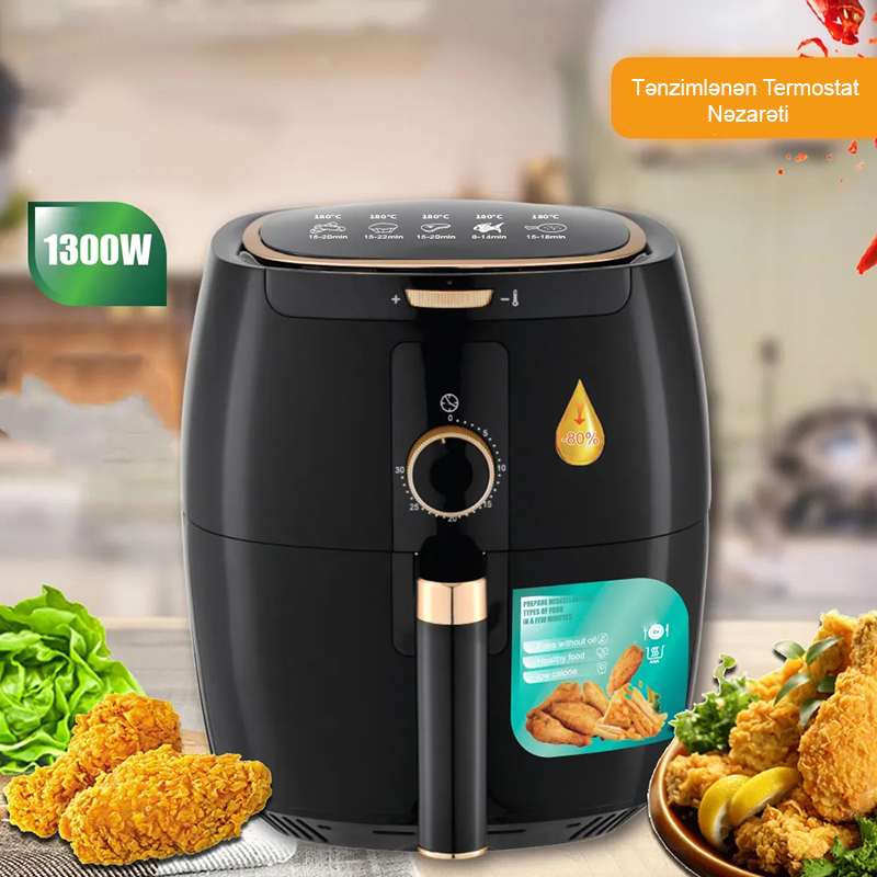 NEW 6.8L High Power Air Fryer, Smokeless Electric Oven with Temperature  Control LED Touch Screen, Electric Grill